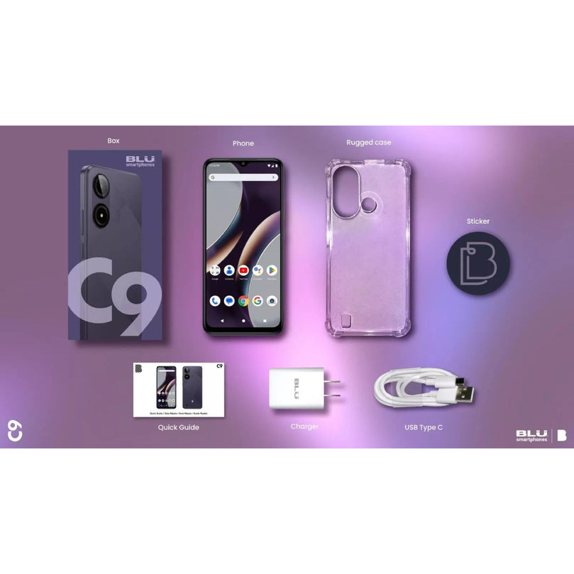 Banner of BLU showcasing the contents of the box