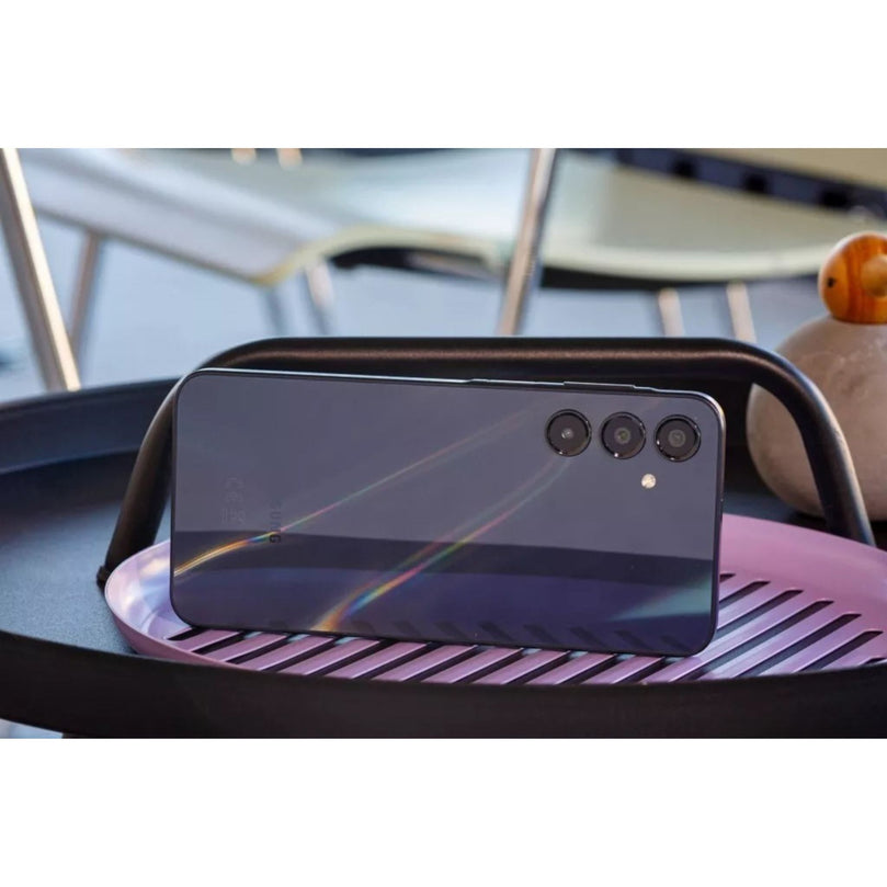 Galaxy A16 in blue showcasing the back