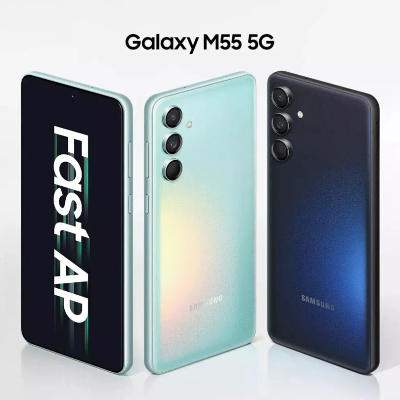 Galaxy M55 showcasing the front and back