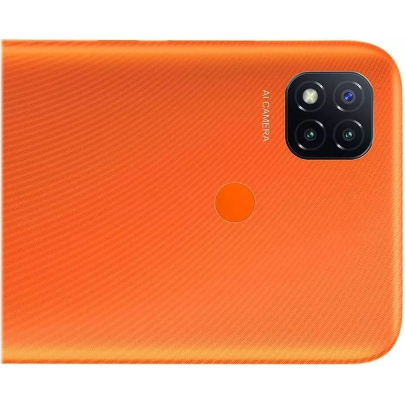 Redmi in orange showcasing the back