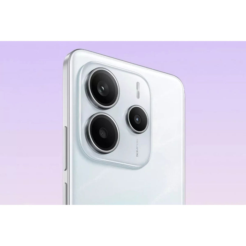 Redmi Note in white showcasing the back