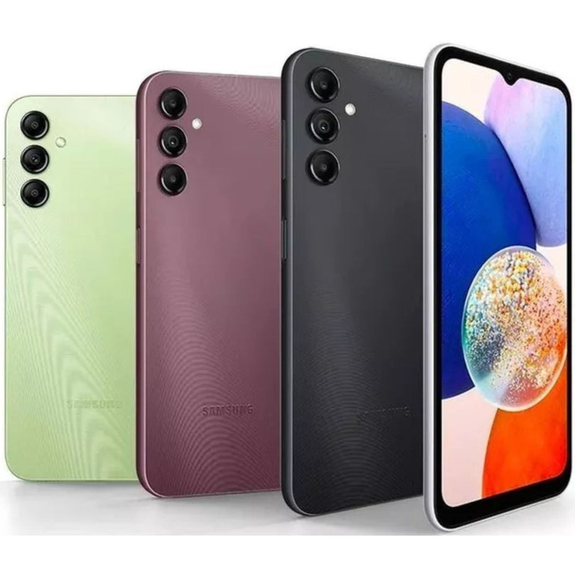 Samsung A15 showcasing the home screen in different colors.