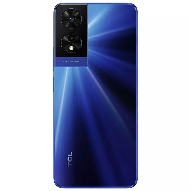 TCL 505s in blue showcasing the back.