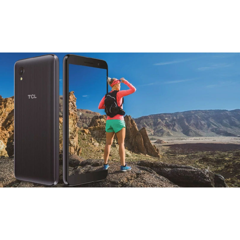 Banner TCL showcasing the front and back with scenery 