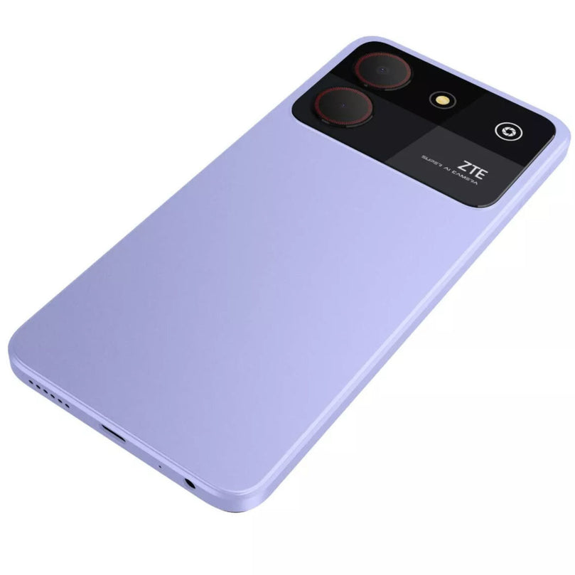 ZTE Blade A54 in lilac showcasing the back