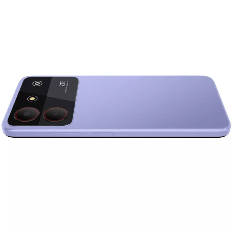 ZTE Blade A54 in lilac showcasing the back